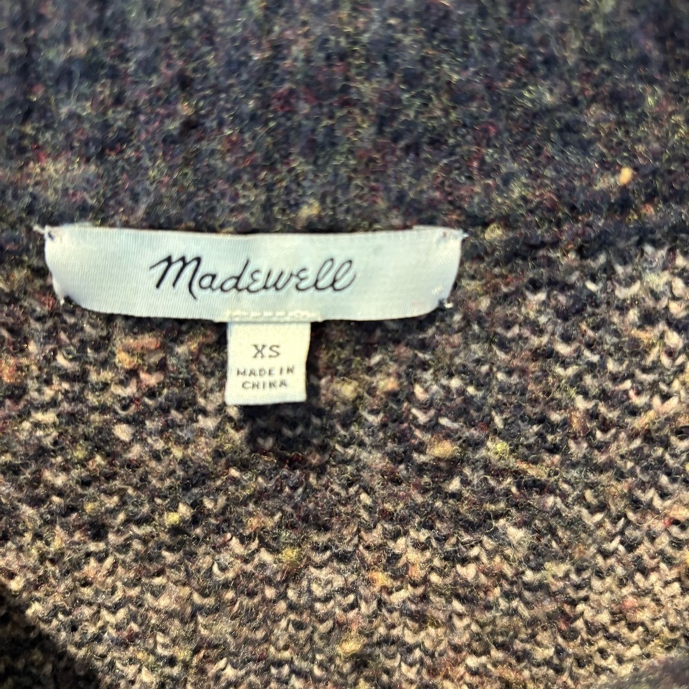 NWOT Madewell Plaid-Mix Colburne Cardigan Sweater Coziest Textured Yarn SZ XS - Picture 10 of 12